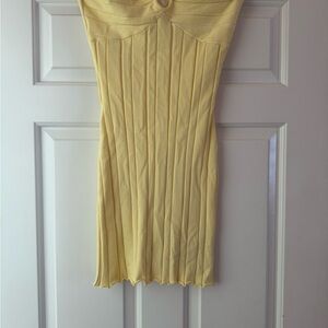 Yellow Strapless Dress
